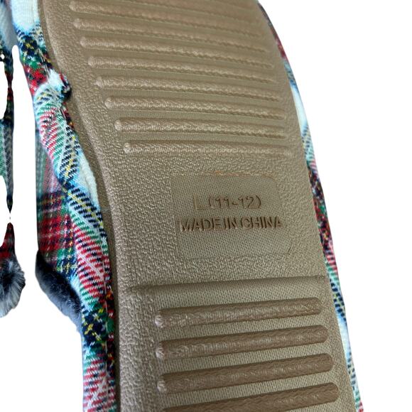 NWT Wondershop by Target Papa Elf Plaid Men’s Faux Fur Slippers Large 11 / 12 - Picture 8 of 8